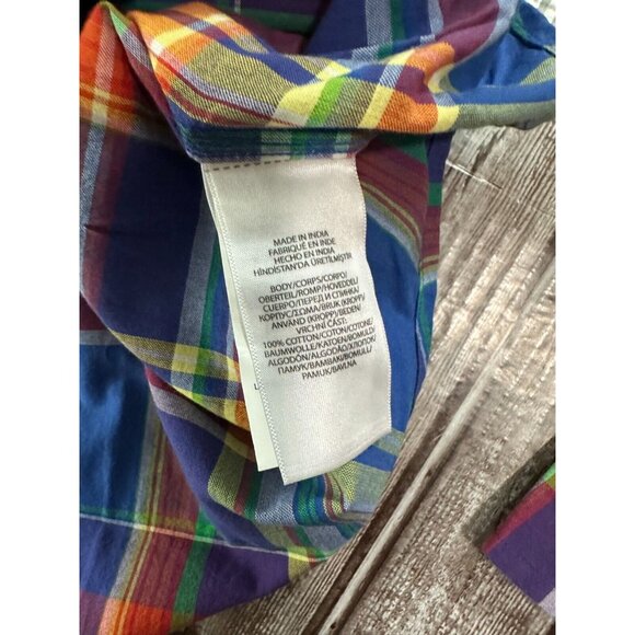 Polo Ralph Lauren custom fit Shirt size M color blue / purple Plaid NWT $125 - Picture 5 of 6